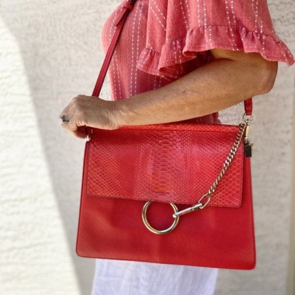 Chloe Handbags - SOLD Chloe Medium Faye Python Crossbody Bag